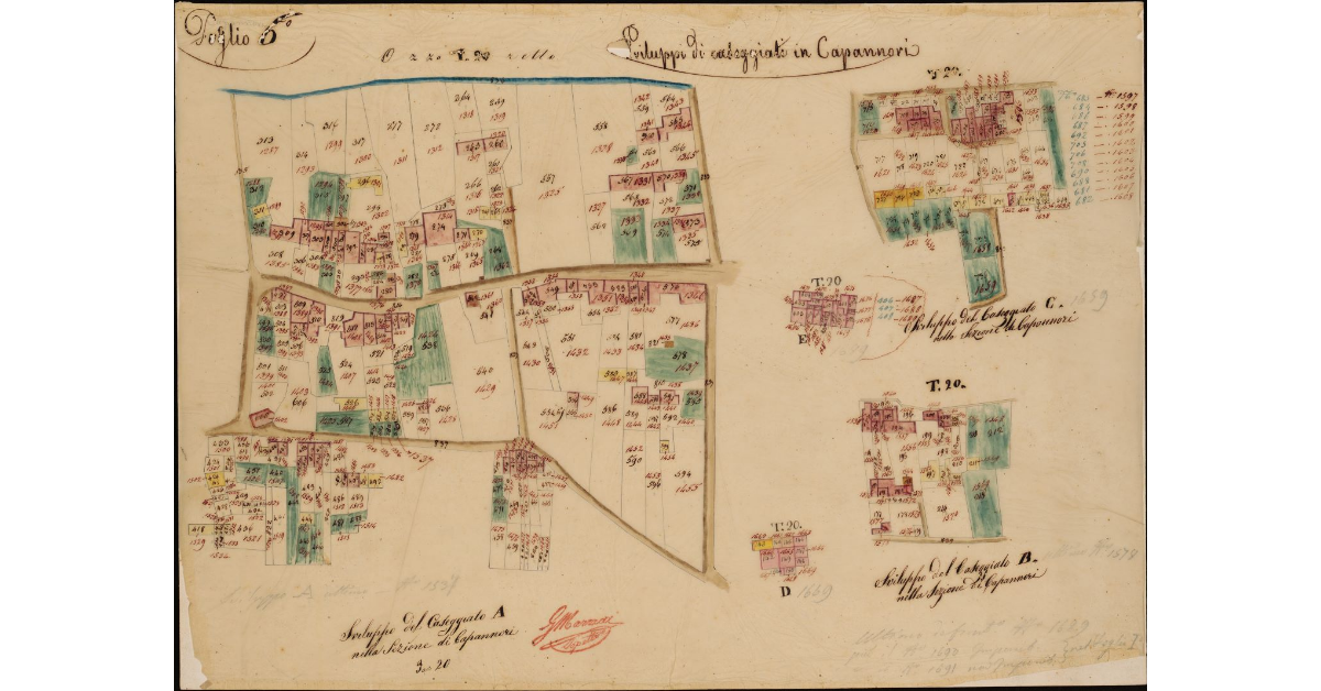Foglio VI. Sviluppi di caseggiati in Capannori