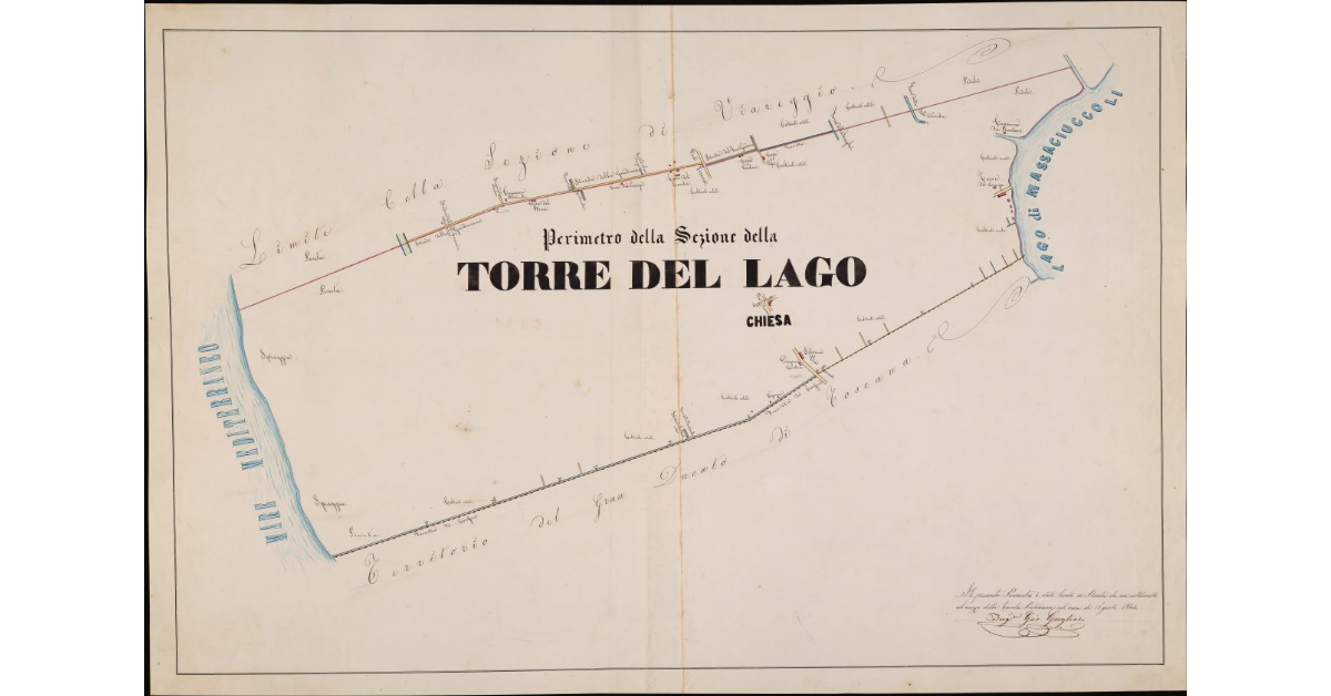 Foglio unico. Perimetro della sezione di Torre del Lago. Comunità di Viareggio