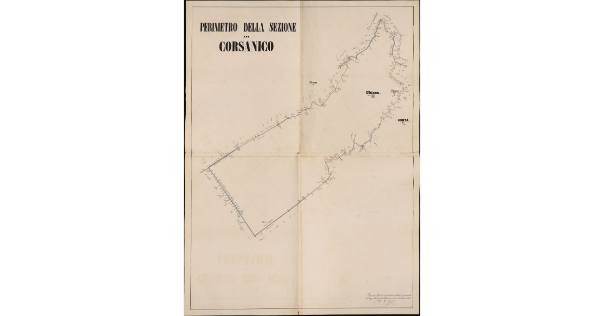 Foglio unico. Perimetro della sezione di Corsanico. Comunità di Viareggio