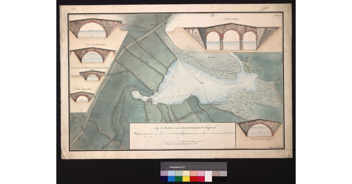 Lago di Bientina e sue adiacenze scandagliati nel maggio 1835. Tav. I