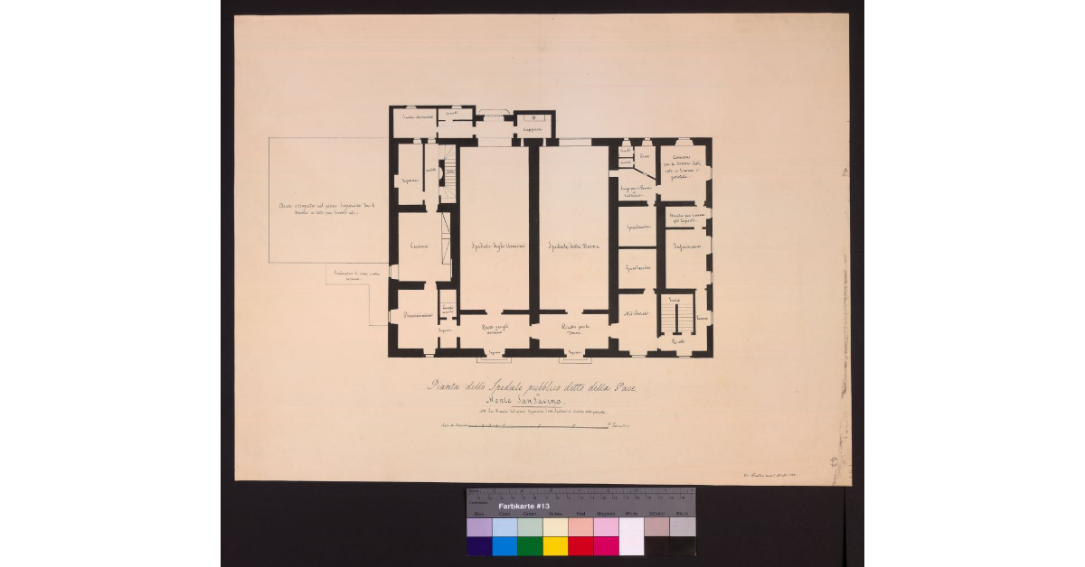 Pianta dello Spedale pubblico detto della Pace a Monte San Savino