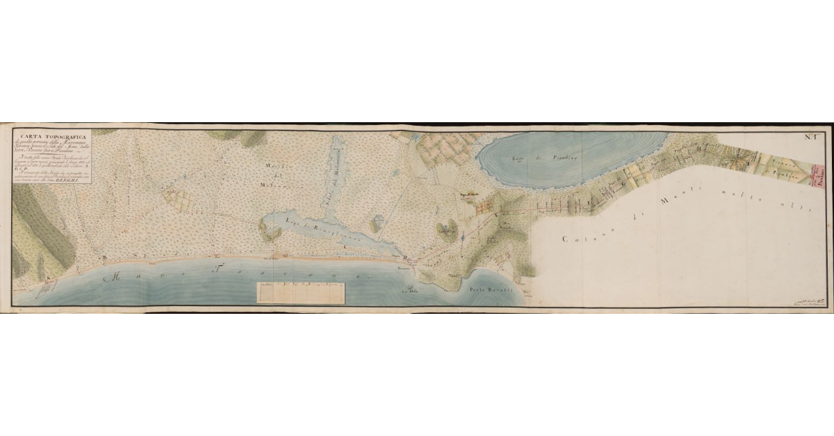 Carta topografica di quella porzione della Maremma Toscana presso il lido del mare, dalla Torre di San Vincenzo fino a Piombino