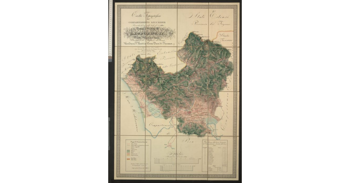 Carta Topografica del Compartimento Lucchese ricavata dal vero nella scala di 1:28.000 [...]