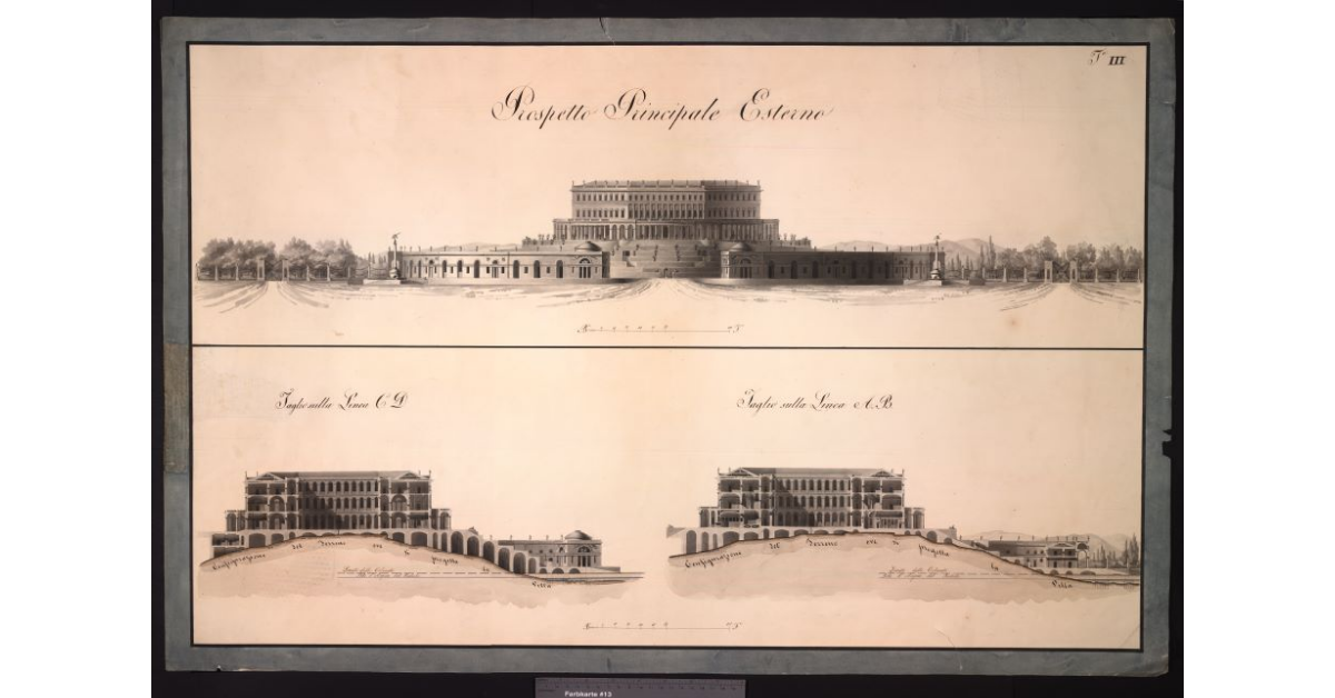 Prospetto principale esterno [e sezioni]