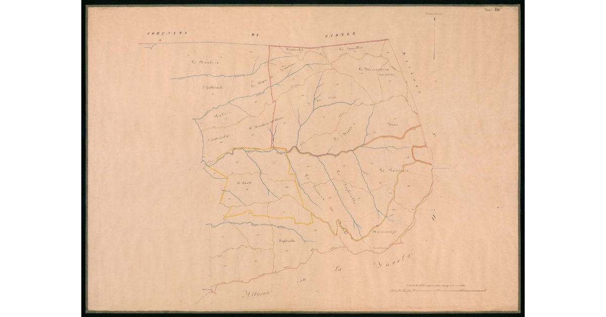 [Tavola relativa alla bandita di proprietà della I. e R. Amministrazione delle Miniere e Fonderie del Ferro ubicata intorno alla Sassa nel comune di Pomarance]