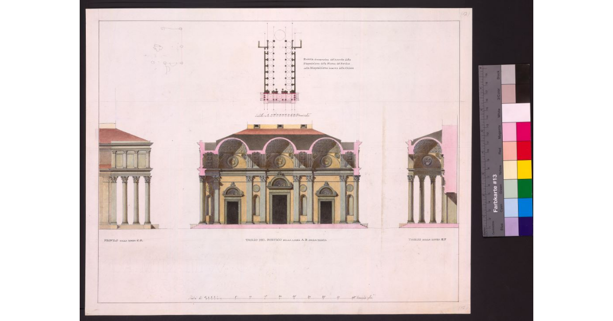 Taglio del portico sulla linea A. B della pianta