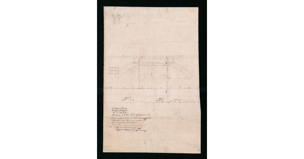 [Pianta di un edificio a due piani con stalle e bottega]