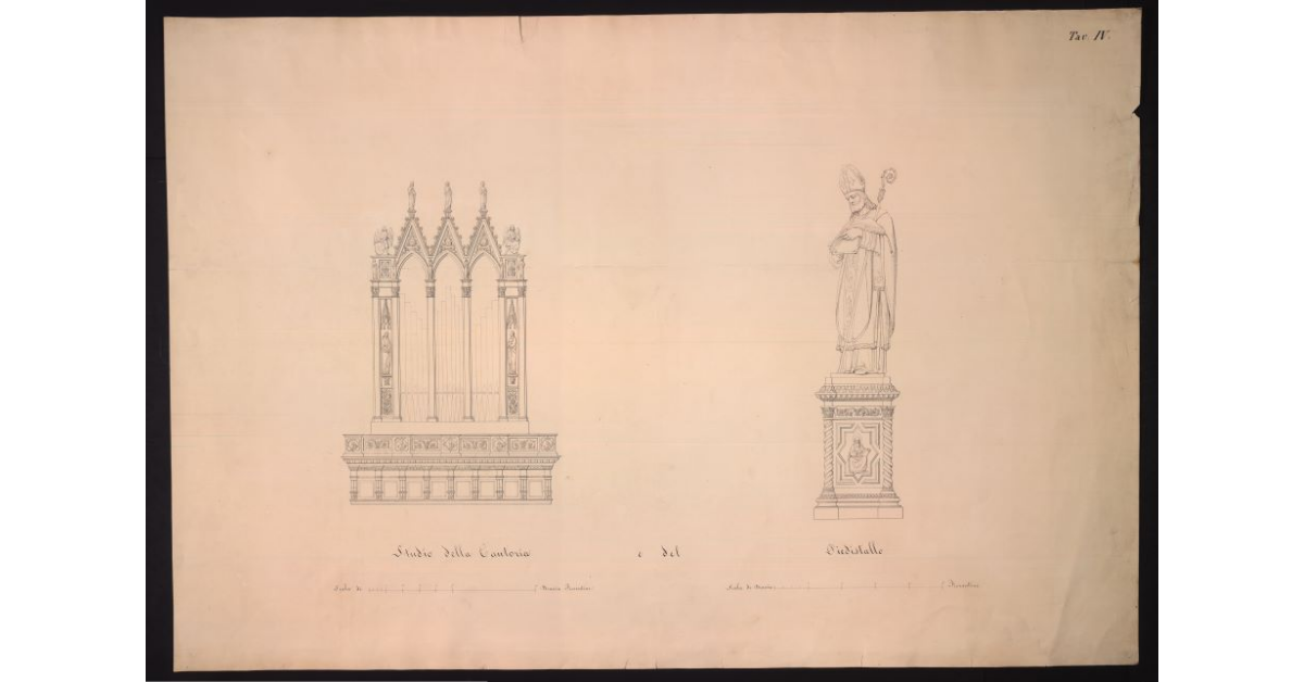 Studio della cantoria e del piedistallo