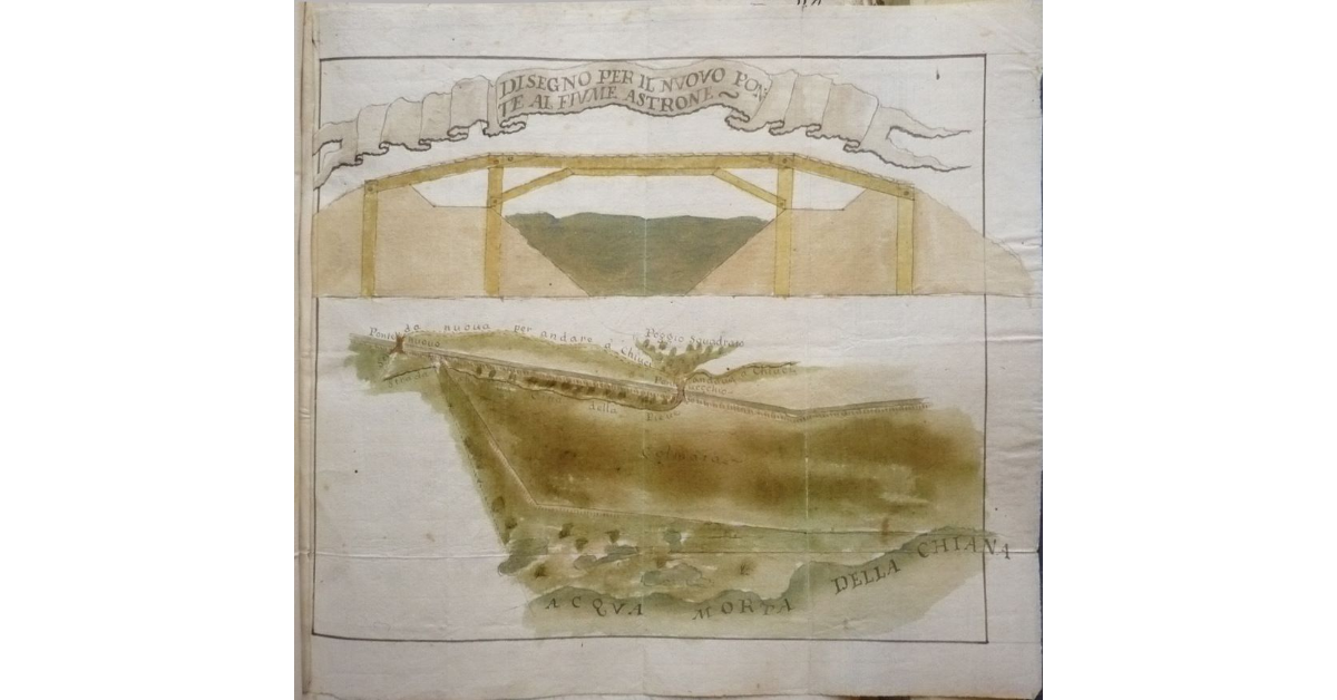 Disegno per il nuovo ponte al fiume Astrone