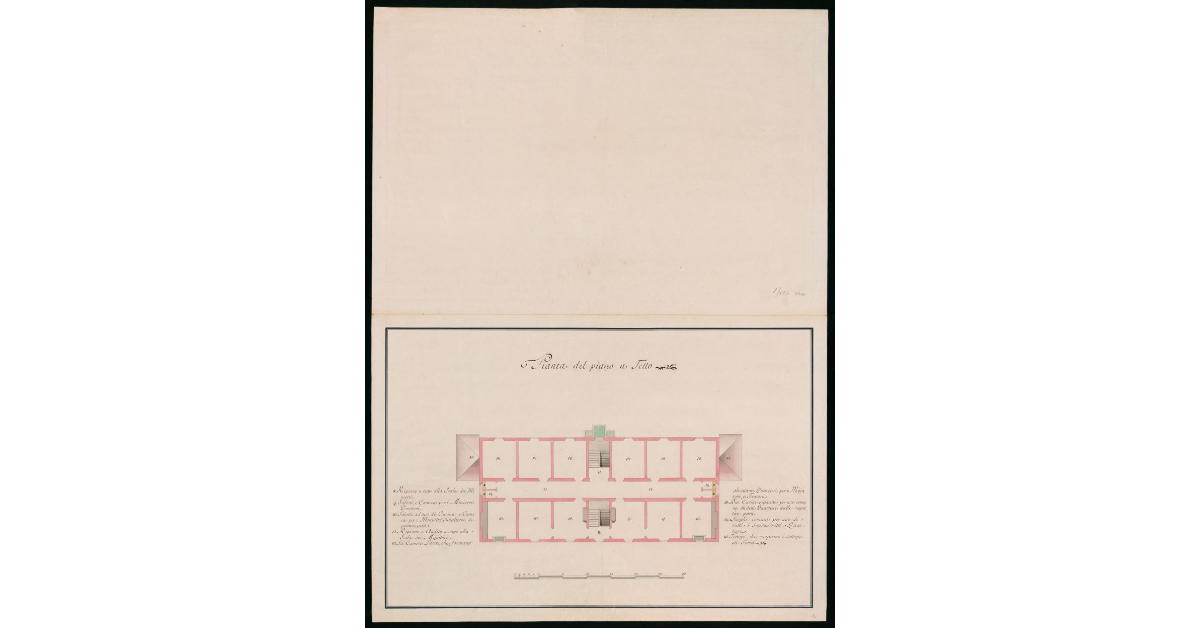 Piante e disegni delle fabbriche da costruirsi all'intorno del nuovo Forno o Moja da sostituirsi a quella del S. Lorenzo a Volterra. Pianta IX