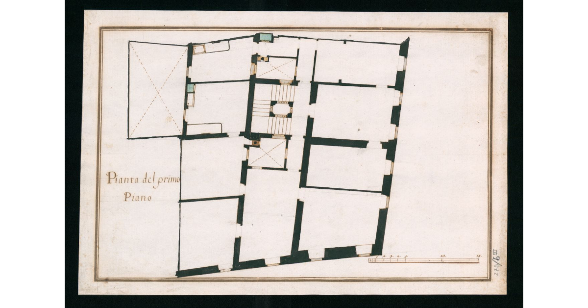 [Pianta relativa ad una casa non identificata ma di probabile proprietà Morelli. Pianta del primo Piano]