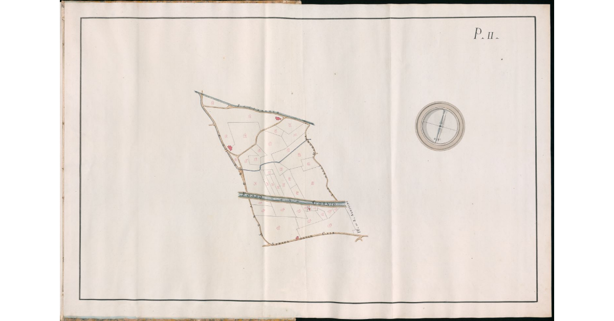 Piante due componenti il Circondario per il Fosso a Cornio in Valdichiana approvato con R.Rescritto de 22 Luglio 1802