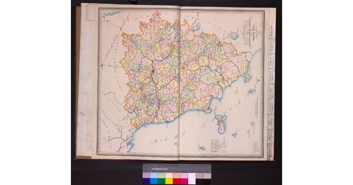 Carta geometrica del Granducato di Toscana divisa per Preture civili