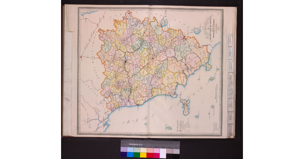 Carta geometrica del Granducato di Toscana divisa per Delegazioni di governo