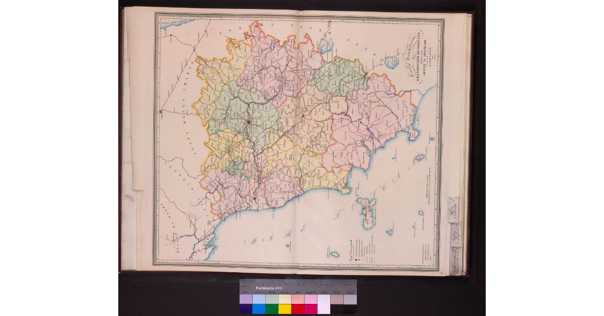Carta geometrica del Granducato di Toscana divisa per Uffizi di ipoteche