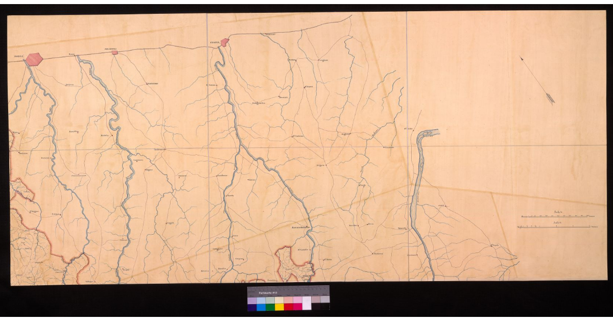 Carta della Romagna Toscana e Pontificia nella proporzione di 1 a 40.000