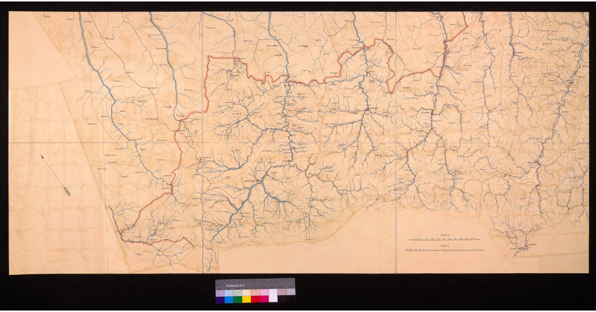 Carta della Romagna Toscana e Pontificia nella proporzione di 1 a 40.000