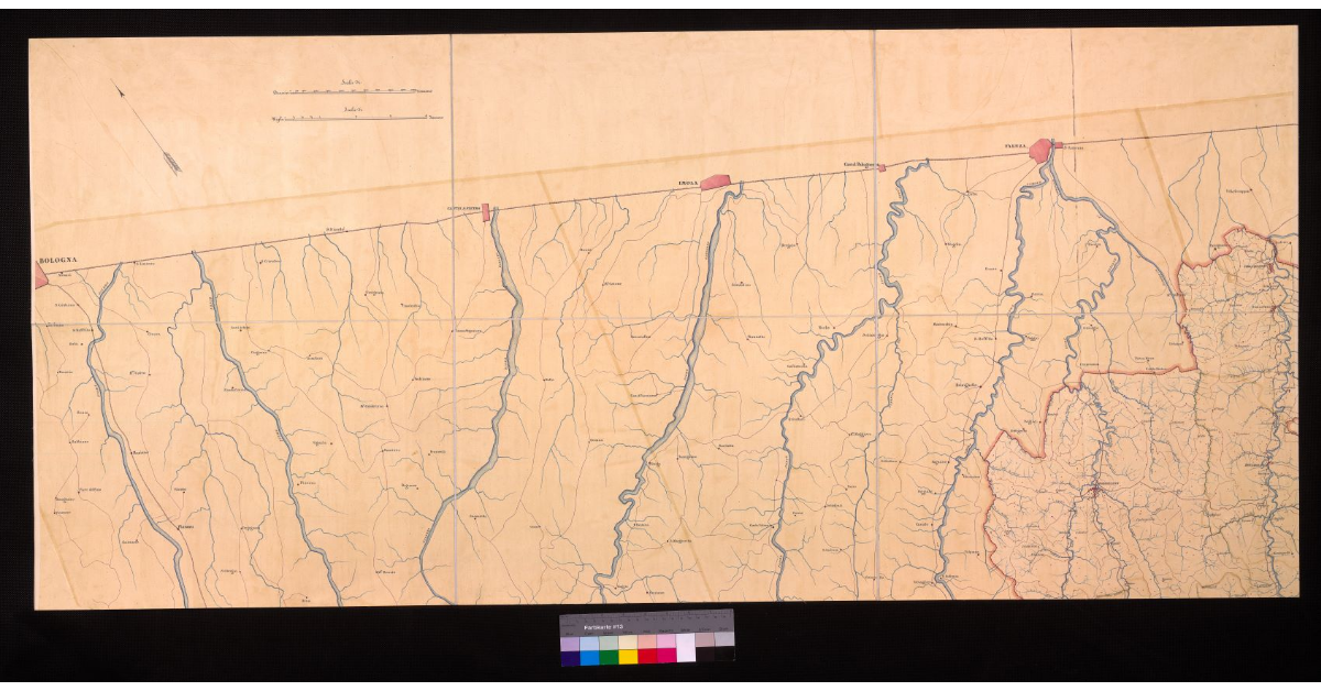 Carta della Romagna Toscana e Pontificia nella proporzione di 1 a 40.000