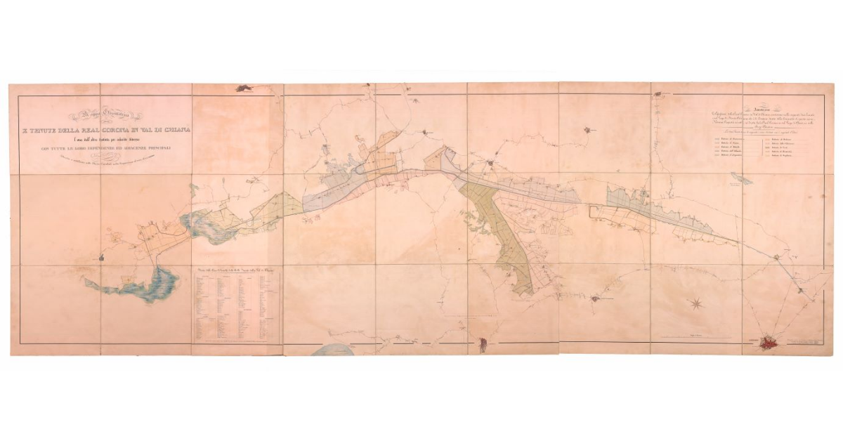 Mappa geometrica delle X tenute della Real Corona in Val di Chiana [...]