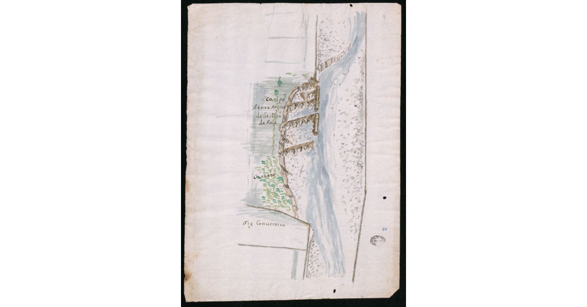 [Rotta di un corso d'acqua nei terreni delle Monache da Sala]