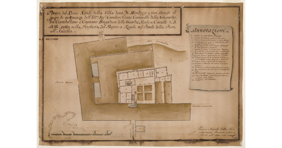 Pianta del Piano Nobile della Villa Detta di Mondeggi e suoi Annessi [...]