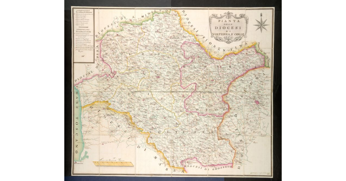 Pianta delle diocesi di Volterra e Colle