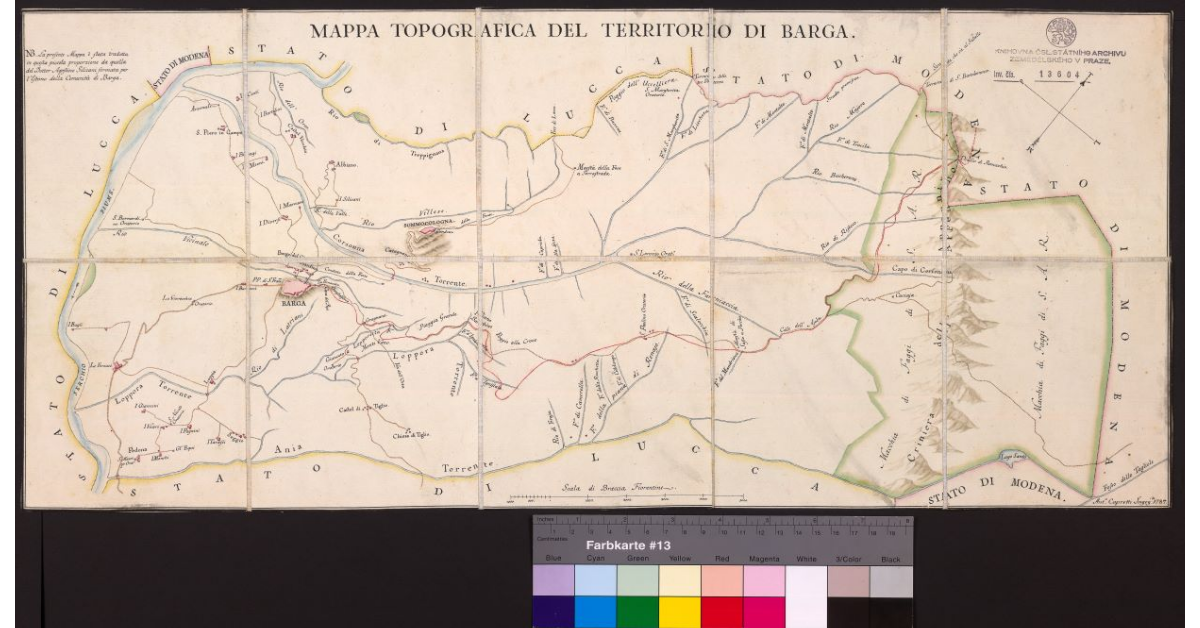 Mappa topografica del Territorio di Barga