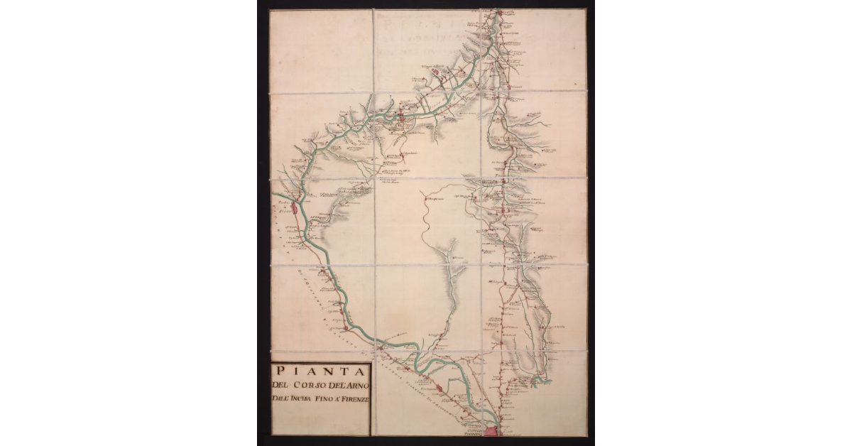 Pianta del corso dell’Arno dall’Incisa fino a Firenze