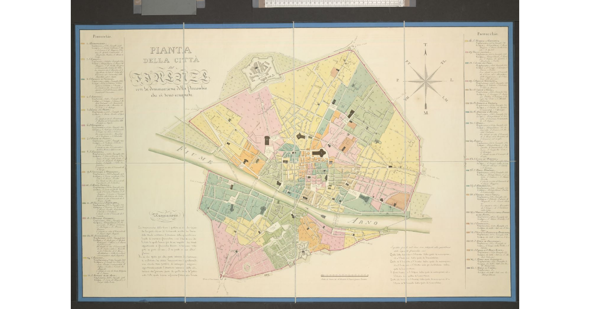 Pianta della Città di Firenze con la demarcazione delle parrocchie che vi sono comprese