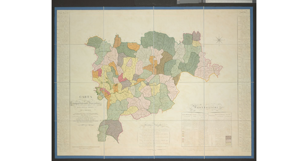 Carta del Compartimento Fiorentino divisa nelle 90 Comunità che lo compongono [...]