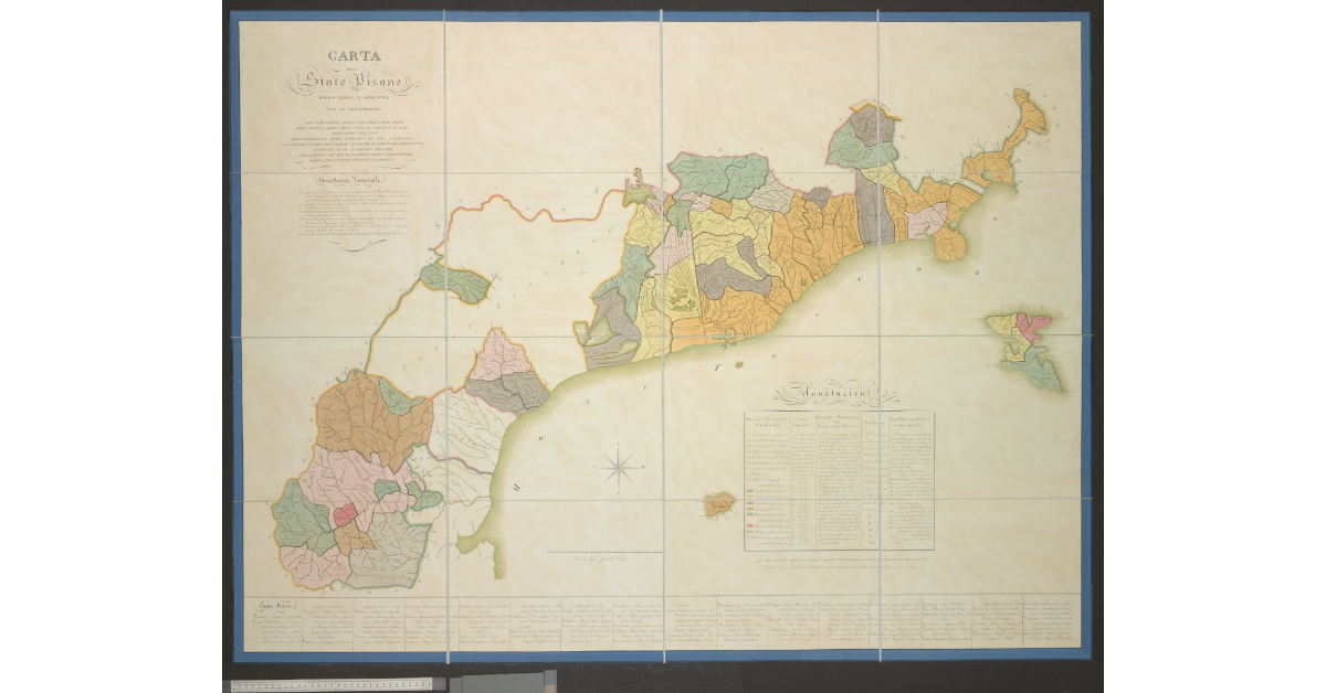 Carta dello Stato Pisano divisa nelle 57 Comunità che lo compongono [...]