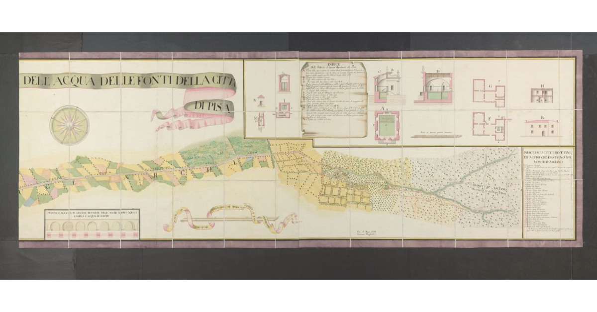 Origine, corso e distribuzione dell'acqua delle fonti della città di Pisa