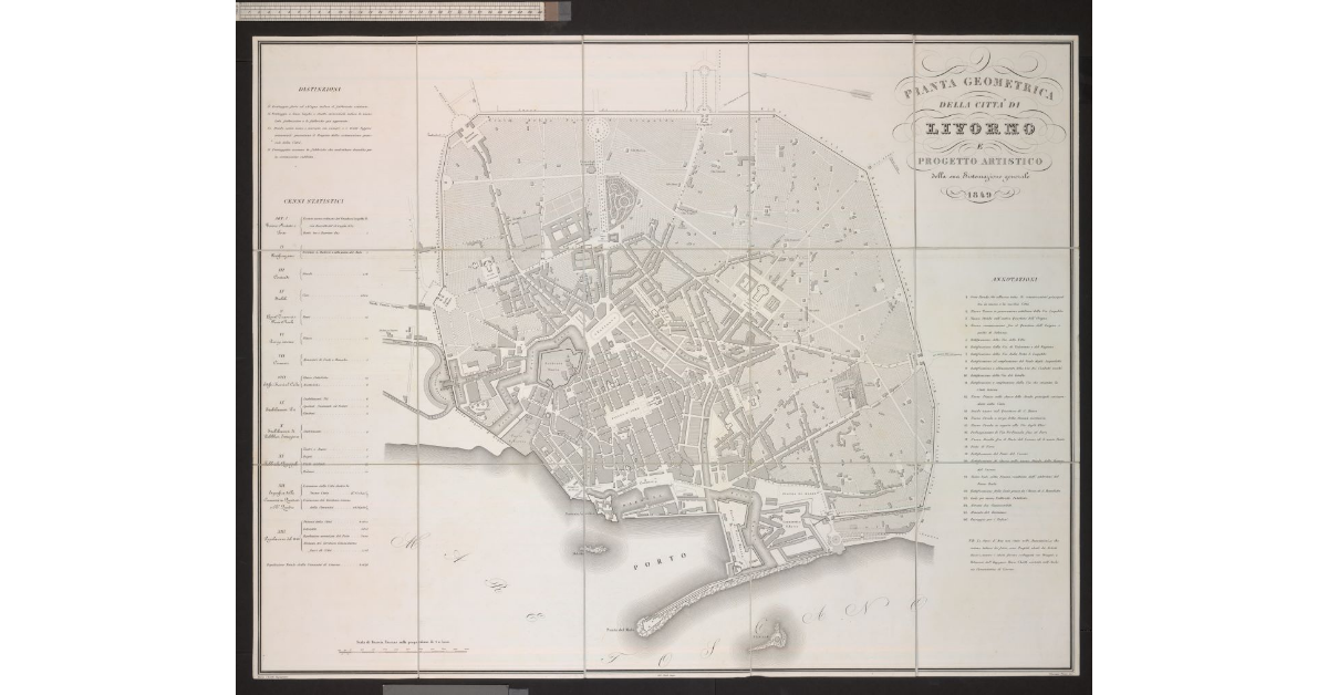 Pianta geometrica della città di Livorno e progetto artistico della sua sistemazione generale 1849