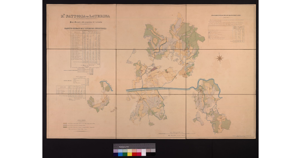 R. fattoria di Laterina - Pianta catastale nella proporzione di 1 a 10.000