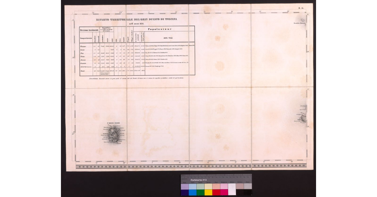 [Tavola D14-Territorio delle isole di Montecristo, Formiche di Grosseto e parte del Giglio]