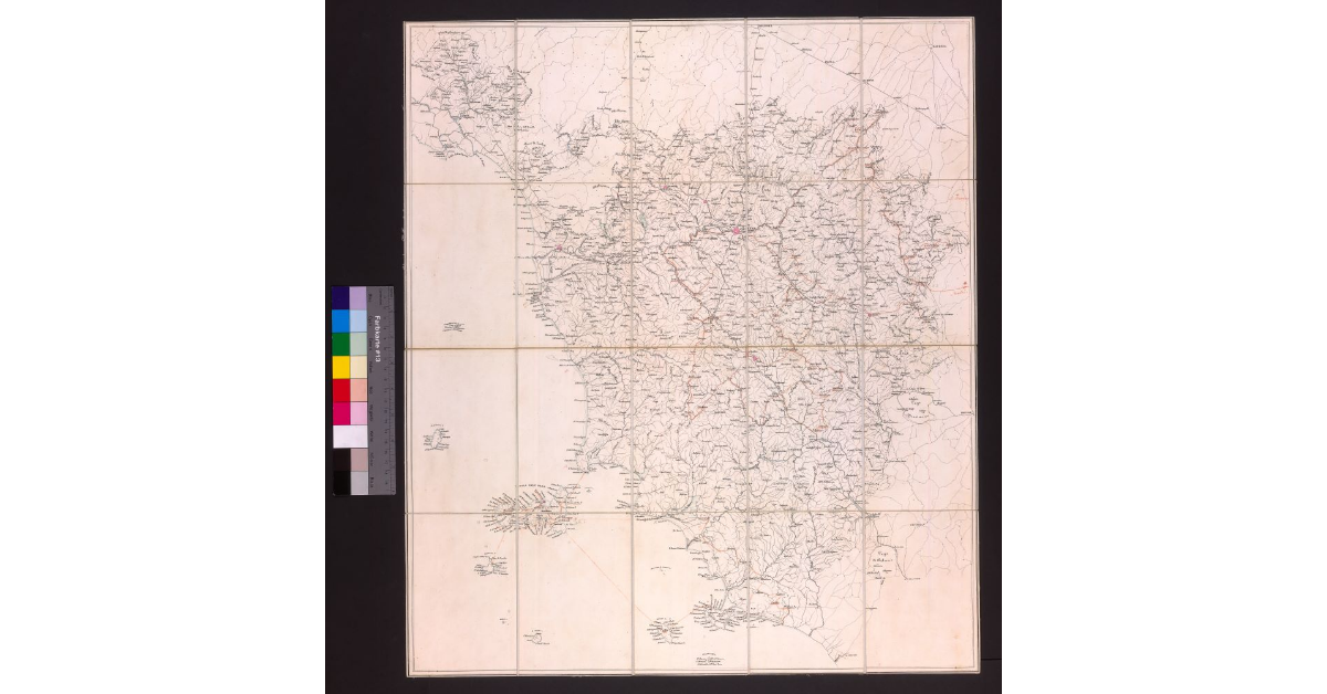 [Carta della Toscana di Giovanni Inghirami ridotta al 400.000 con itinerari di viaggio]