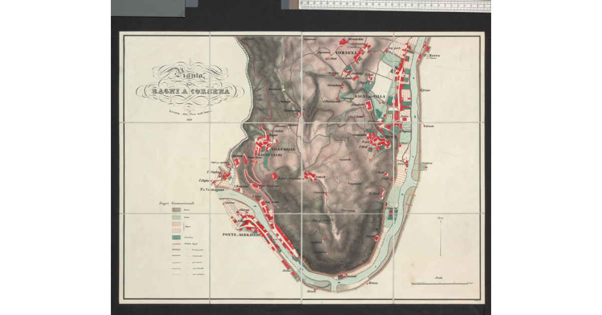 Pianta dei Bagni a Corsena levata dal vero nell'anno 1856