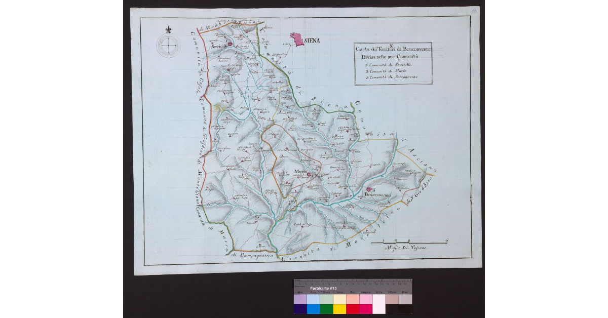 Carta dei Territori di Bonconvento divisa nelle sue Comunità