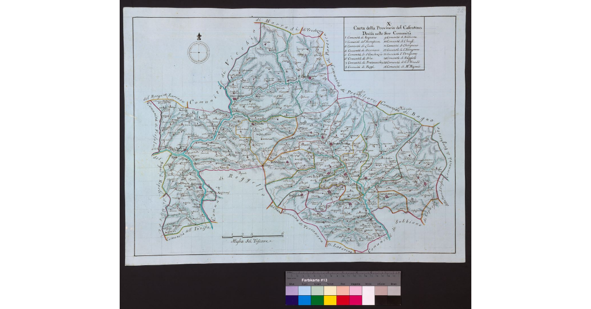Carta della Provincia del Casentino divisa nelle sue Comunità