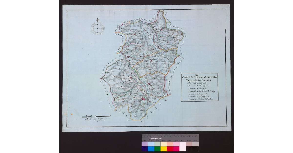 Carta della Provincia della Val d’Elsa divisa nelle sue Comunità