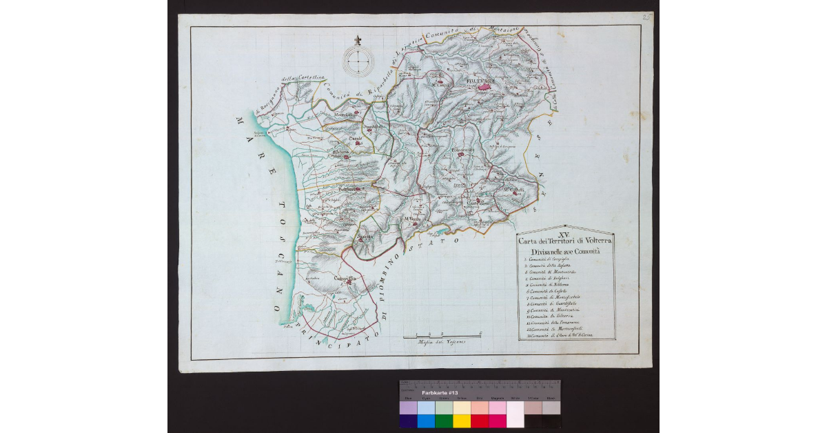 Carta dei Territori di Volterra divisa nelle sue Comunità