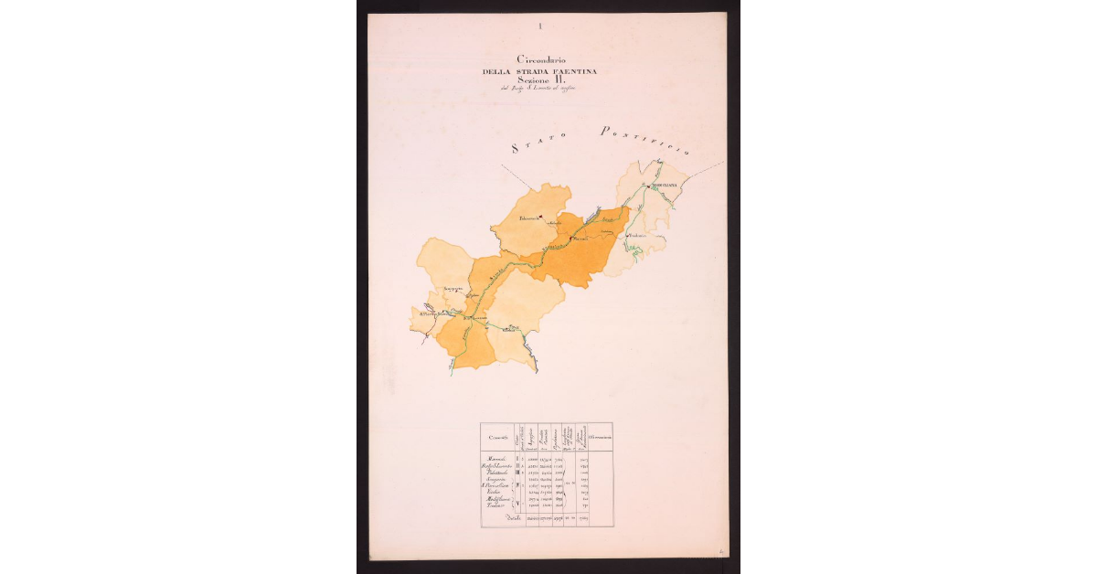 Circondario della Strada Faentina. Sezione II dal Borgo S. Lorenzo al confine
