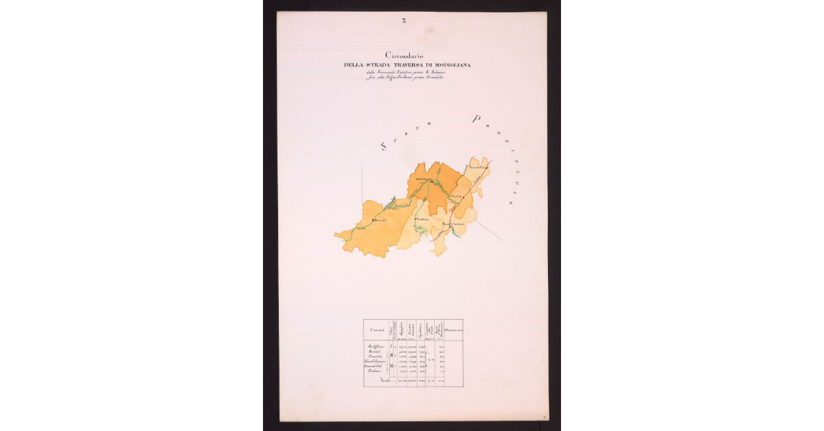 Circondario della Strada Traversa di Modigliana dalla Provinciale Faentina presso S. Adriano fino alla regia Forlivese presso Dovadola