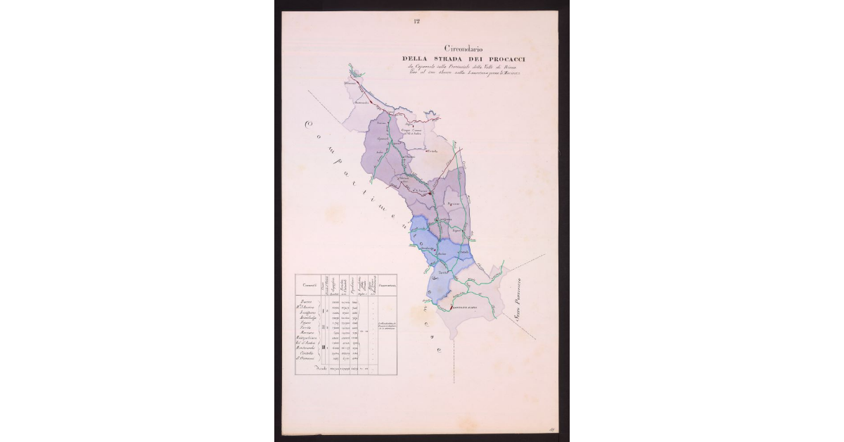 Circondario della Strada dei Procacci da Capannole sulla Provinciale della Valle di Biena fino al suo sbocco nella Lauretana presso le Muricce