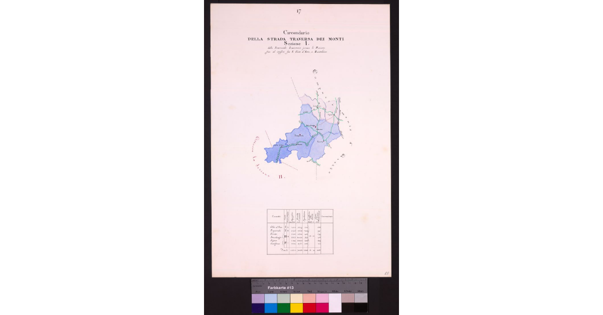 Circondario della Strada Traversa dei Monti Sezione I. Dalla Provinciale Lauretana presso le Muricce fino al confine fra S. Giov. D'Asso, e Montalcino