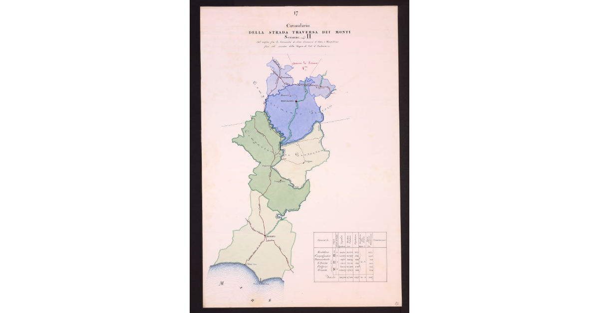 Circondario della Strada Traversa dei Monti Sezione II dal confine fra le comunità di San Giovanni d'Asso e Montalcino fino all'incontro della Regia di Val d'Ombrone