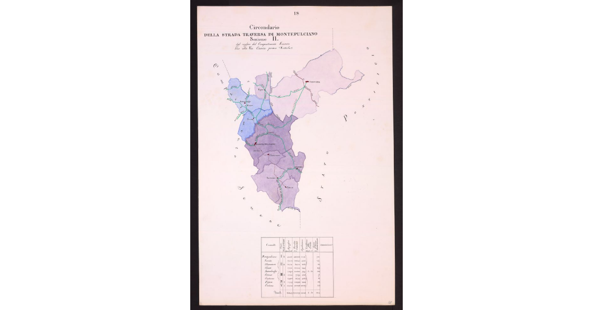 Circondario della Strada Traversa di Montepulciano Sezione I dal confine del Compartimento senese fino alla Via Cassia presso Nottola