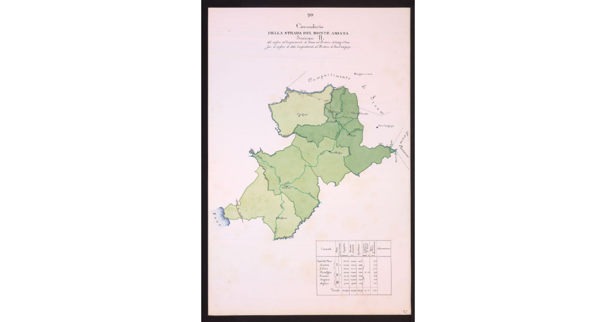 Circondario della Strada del Monte Amiata Sezione II dal confine col Compartimento di Siena nel territorio di Castig. D'Orcia fino al confine di detto Compartimento nel territorio di Piancastagnaio