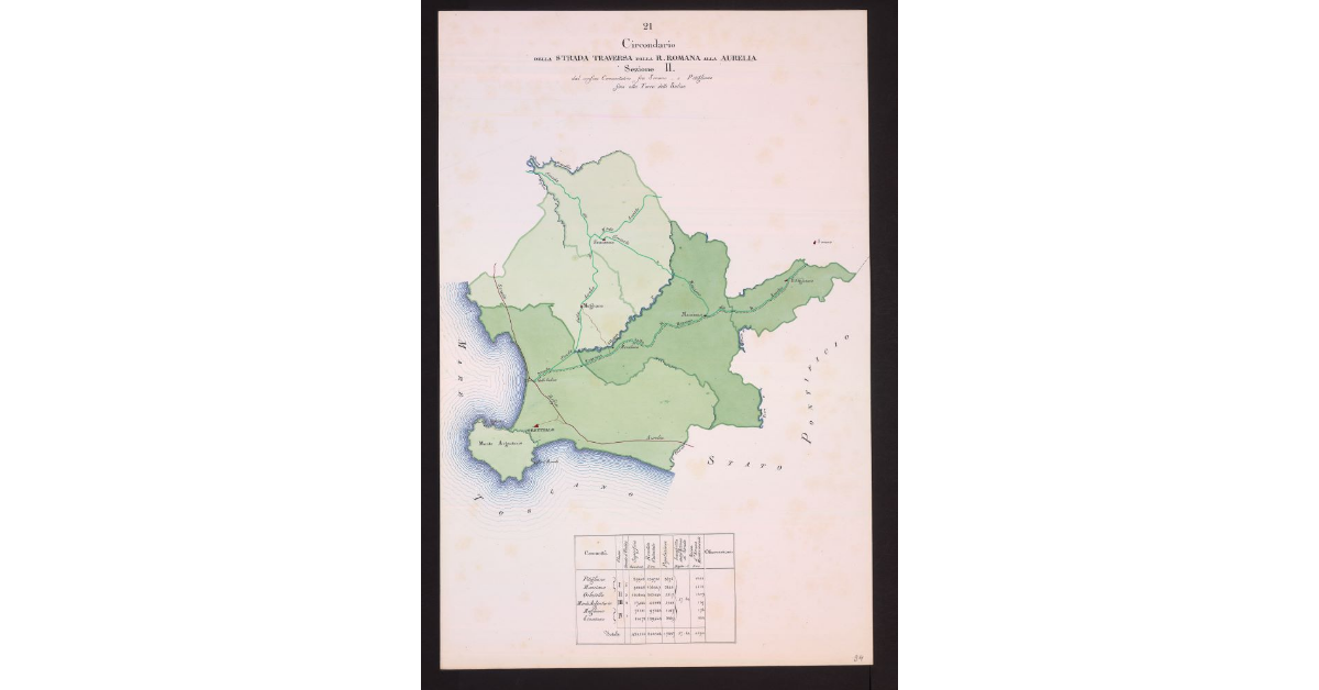 Circondario della Strada Traversa dalla R. Romana alla Aurelia Sezione II dal confine comunitativo fra Sorano e Pitigliano fino alla Torre delle Saline