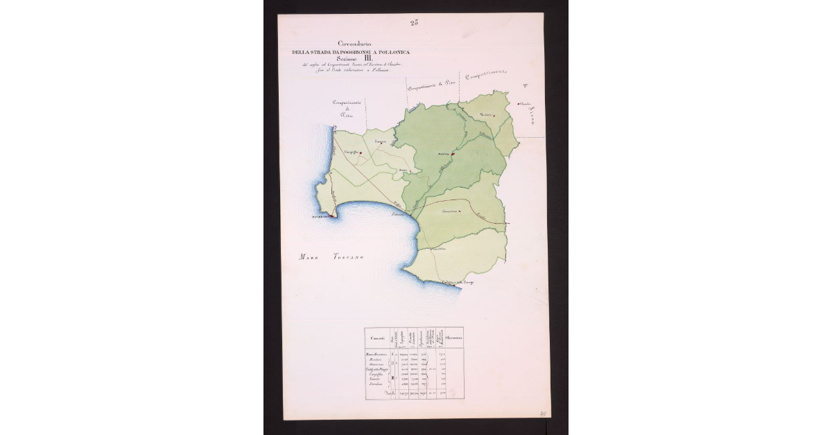 Circondario della Strada da Poggibonsi a Follonica Sezione III dal confine col Compartimento Senese nel Territorio di Chiusdino, fino al Ponte Imbarcatore a